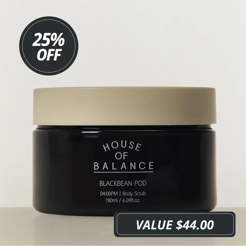 NWT House of Balance Black Bean Pod Body Scrub